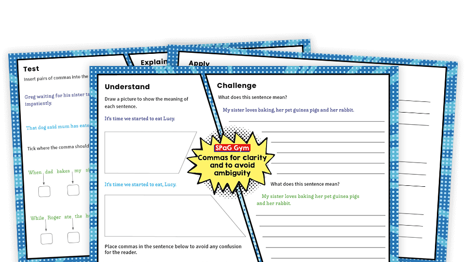 image of Year 5 Commas to Avoid Ambiguity – KS2 Grammar Worksheets