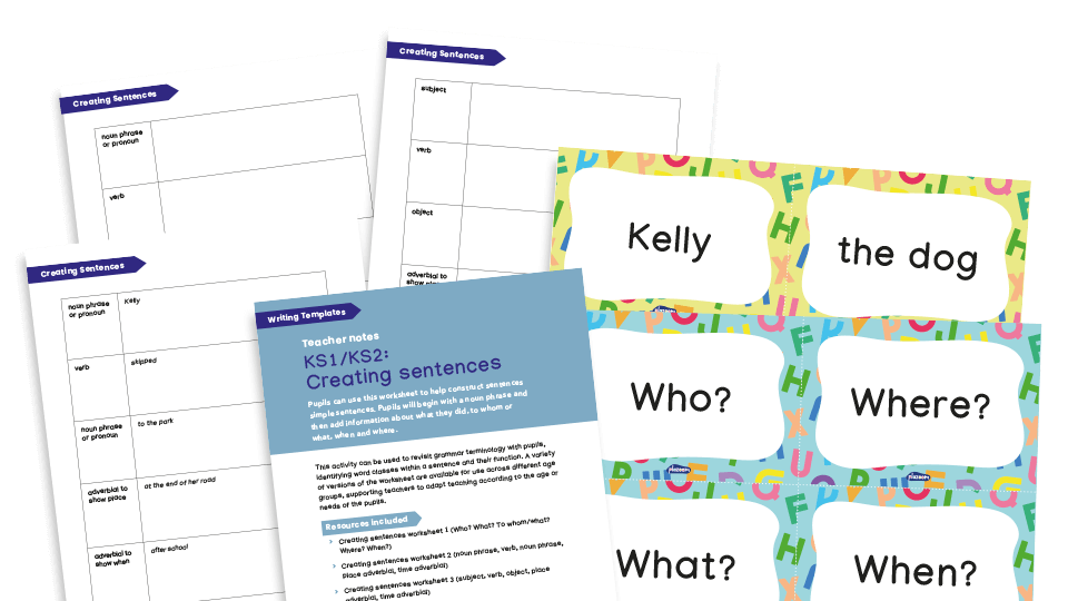 image of KS1/KS2 Writing Templates - Creating Sentences Game