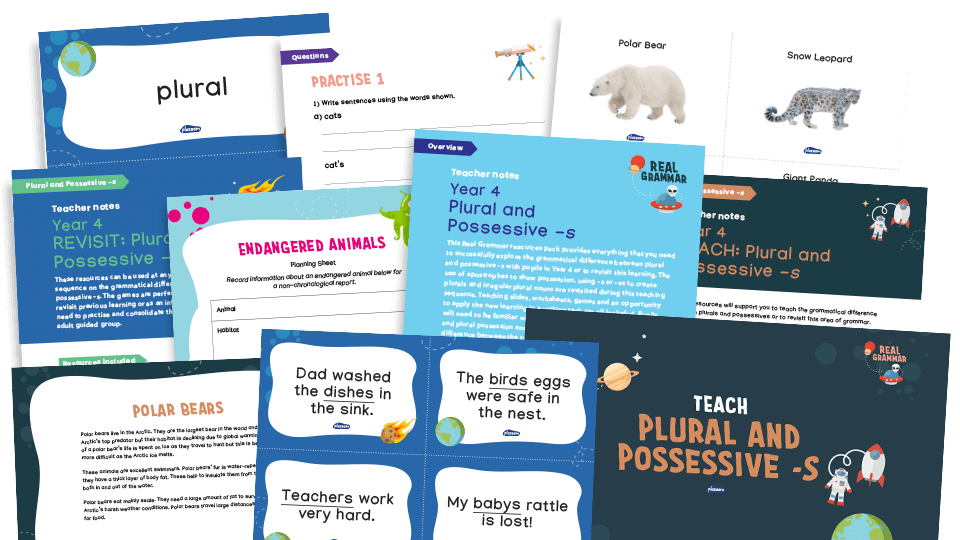 image of 4.5 Year 4: W - the grammatical difference between plural and possessive -s