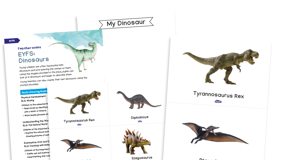 image of Dinosaurs - EYFS Activities Pack with Images and Worksheets