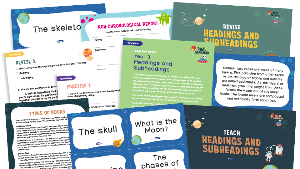 image of 3.9 Year 3: T - headings and sub-headings to aid presentation