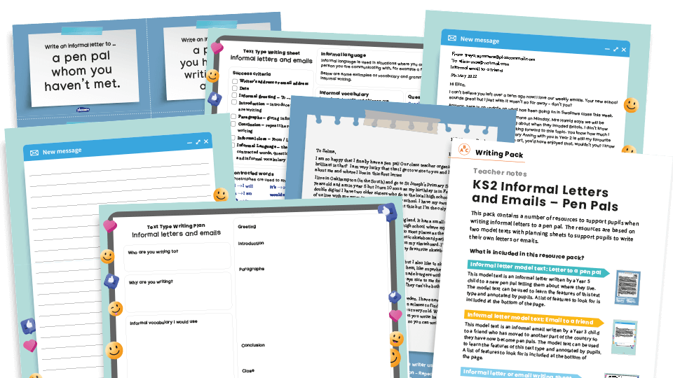 image of Informal Letters and Emails - KS2 Text Types: Writing Planners and Model Texts