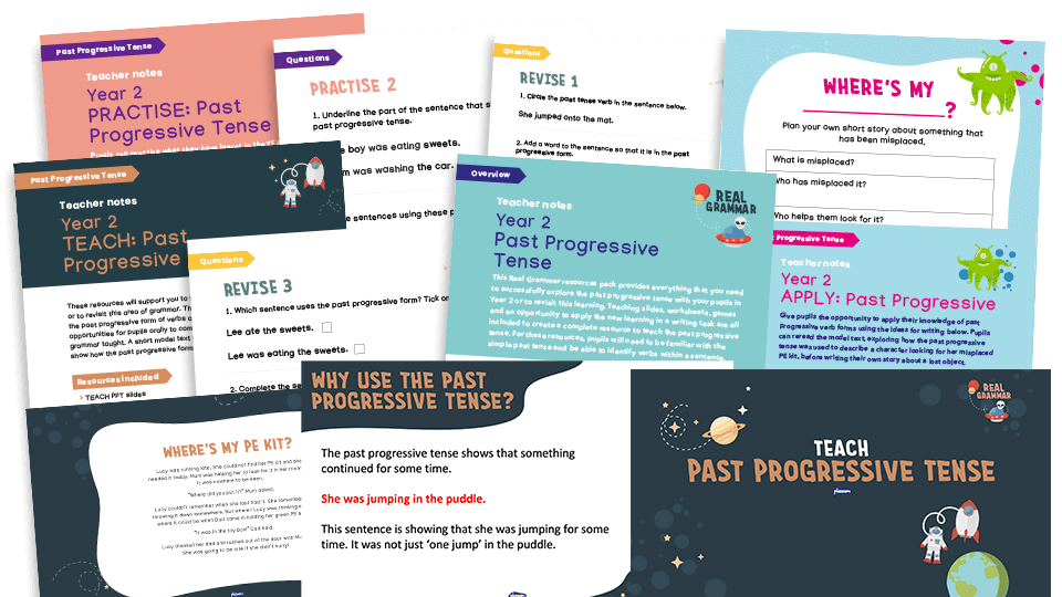 image of 2.3d Year 2: use the present and past tenses correctly and consistently including the progressive form (past progressive)