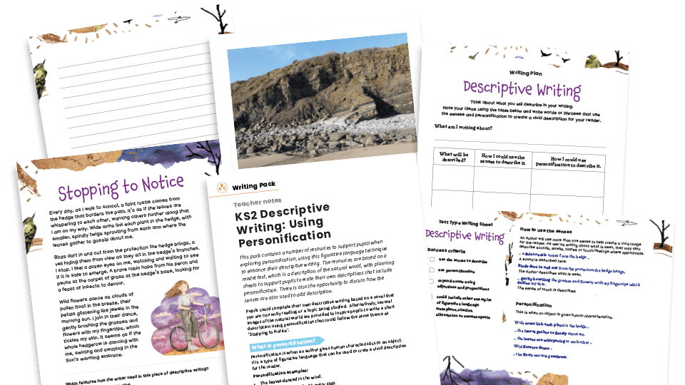 image of Descriptive Writing, Personification - KS2 Text Types: Writing Planners and Model Texts