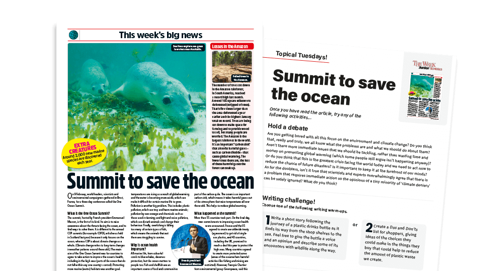 image of Topical Tuesdays: Save the Oceans - KS2 News Story and Reading and Writing Activity Sheet from The Week Junior