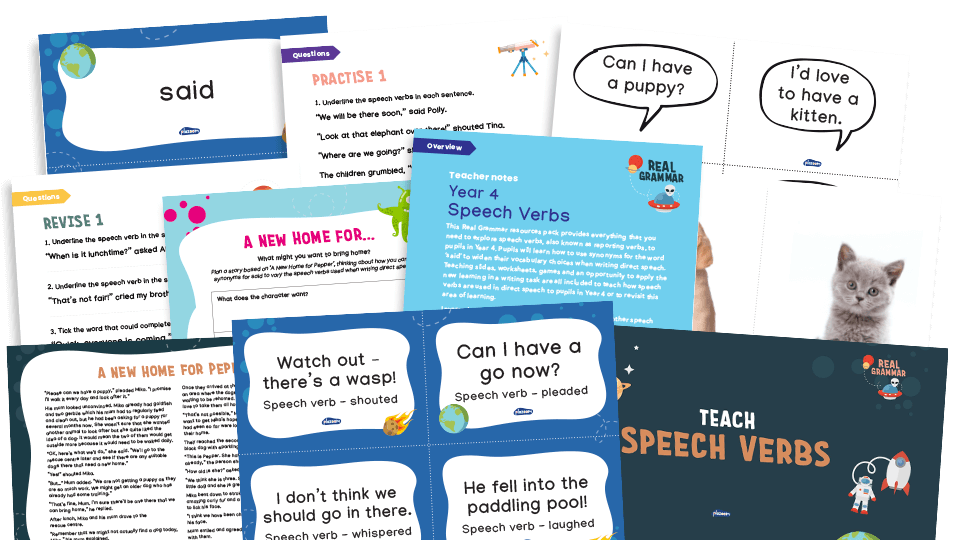 image of 4.4a Year 4: using and punctuating direct speech KS2 (speech verbs)
