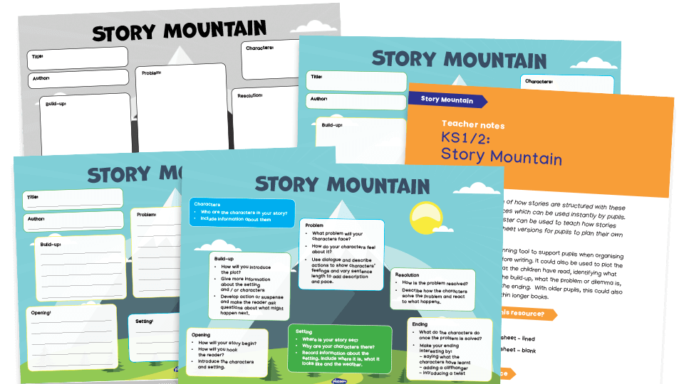 image of Story Mountain Resources for Key Stage 1 and 2: Templates, Poster and Teaching Notes