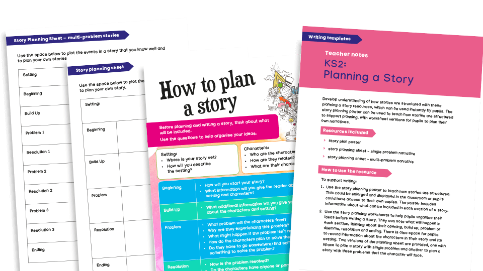 image of Planning a Story: Templates, Planning Sheets and Teacher Notes