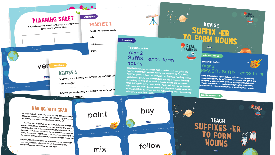 image of 2.5c Year 2: W - formation of nouns using suffixes such as -ness, -er and by compounding (suffix -er)