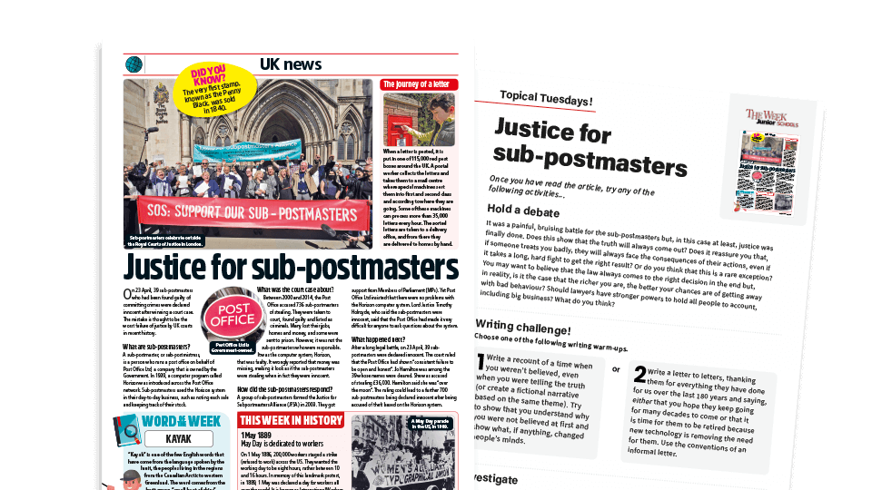 image of Topical Tuesdays: Time for Justice – KS2 News Story and Reading and Writing Activity Sheet from The Week Junior