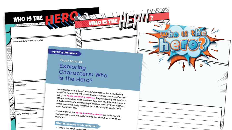 image of Reading Activity Templates - Who is the Hero? Worksheets