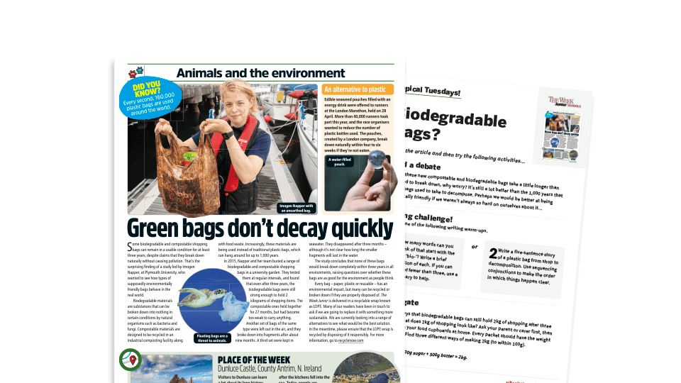 Topical Tuesdays Plastic Bags Polluting the Ocean KS2 News Story and