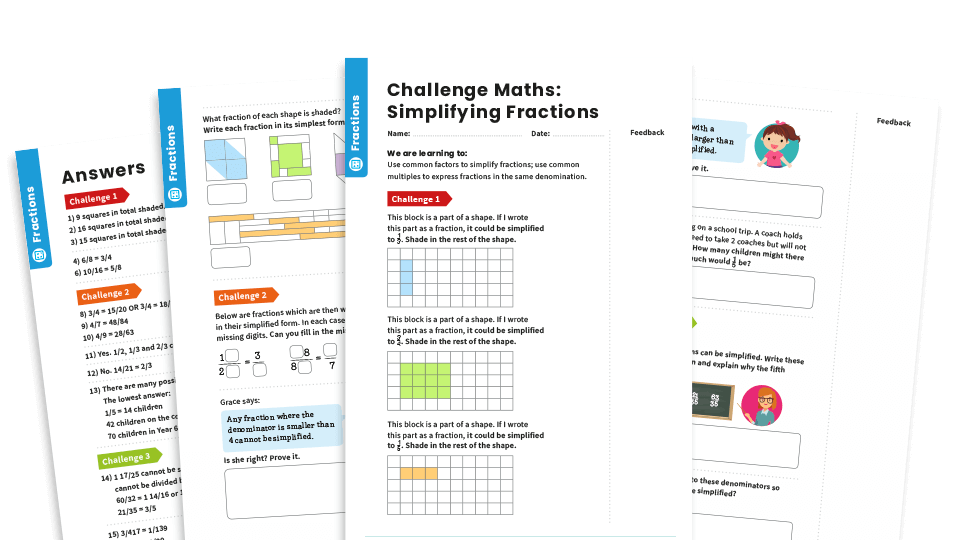 Simplifying Fractions Y6 Fractions Maths Challenge Plazoom