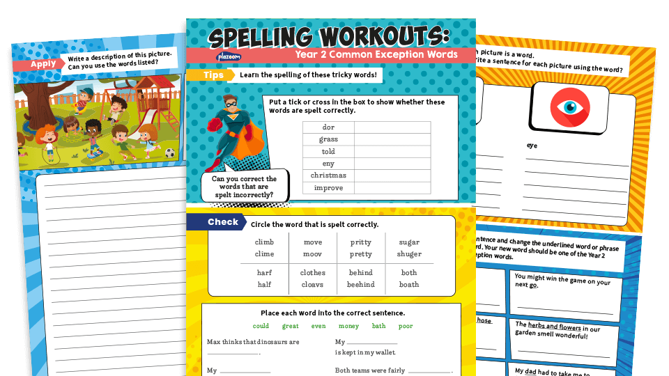 Year 2 Common Exception Words KS1 Spelling Worksheets Pack 4 Plazoom