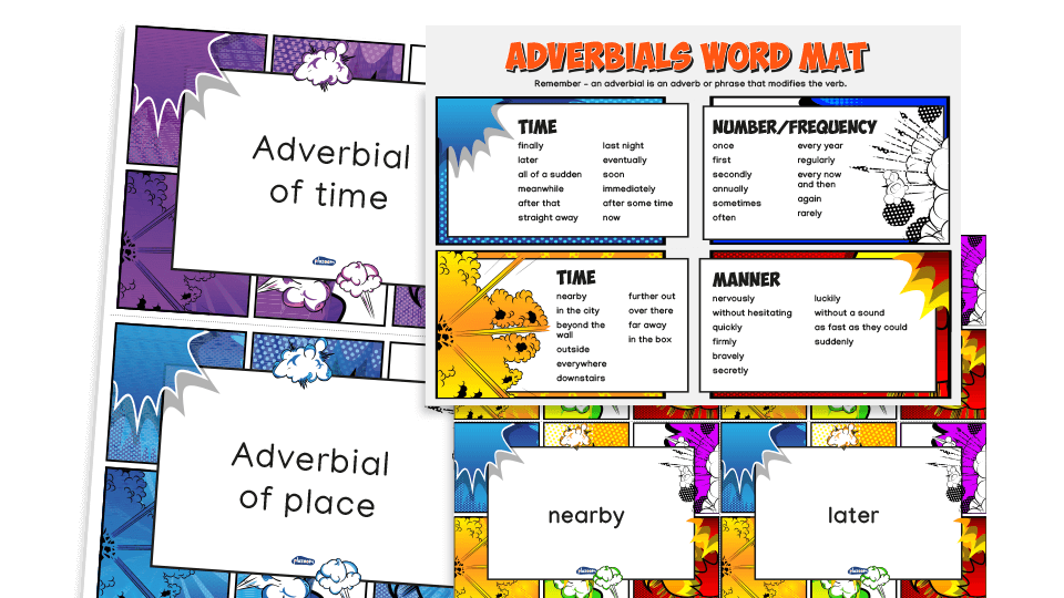 Year 5 Adverbials Of Time Place Number And Manner Make A Match KS2 Grammar Game Plazoom