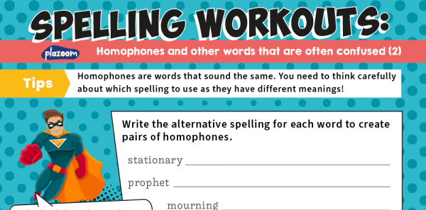 year 5 and 6 homophones 2 ks2 spelling worksheets plazoom