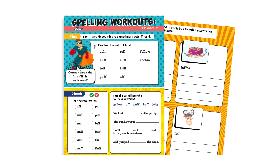 year 1 ff and ll ks1 spelling worksheets plazoom