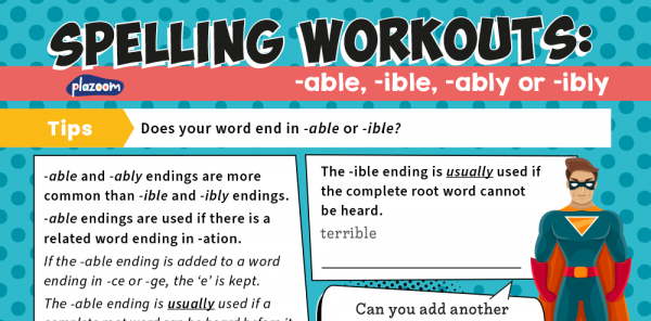 able ible ably and ibly suffix year 5 and 6 spelling