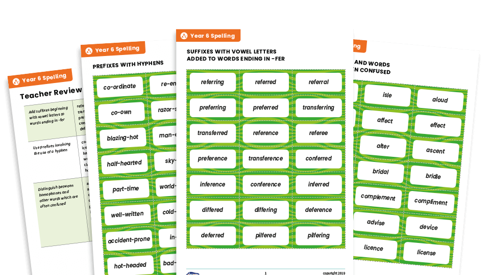 Year 6 Spelling Patterns – KS2 Word Sort Activity Pack | Plazoom