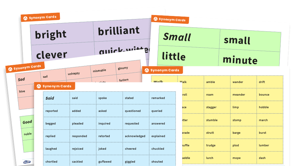 KS2 Synonym Sorting Cards and Display Pack Plazoom