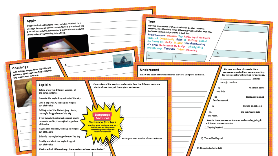 Sentence Openers Ks2 Worksheets