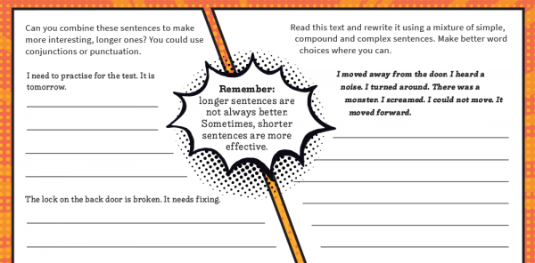 editing and improving sentences ks2 writing features