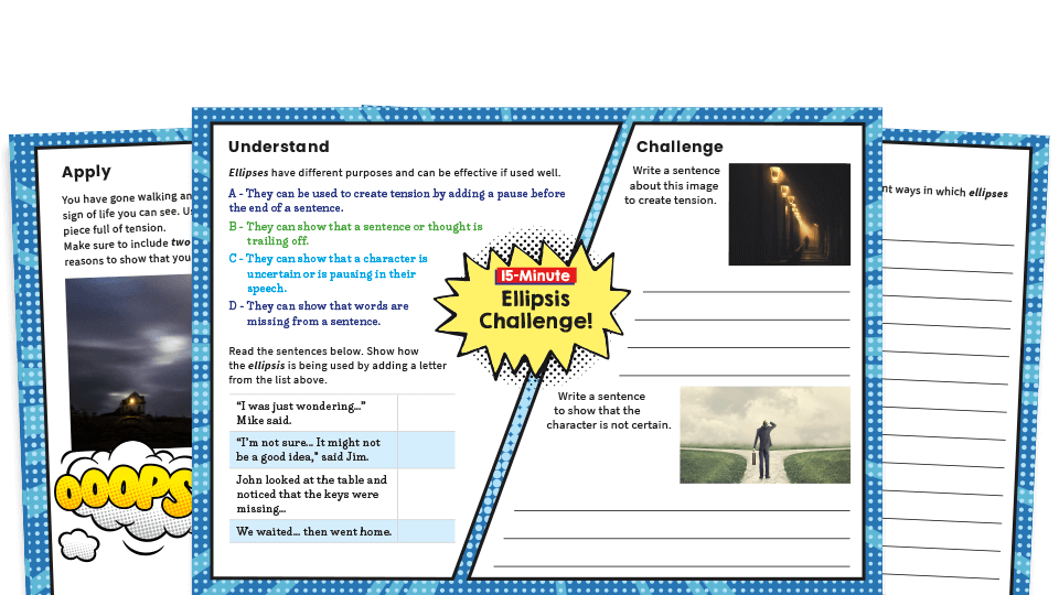 year 6 how to use an ellipsis spag worksheets plazoom