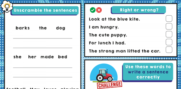 year 1 writing simple sentences ks1 spag activities pack