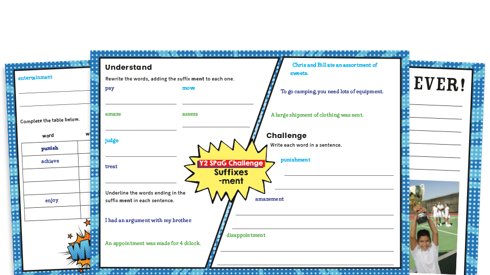 ment suffix year 2 spag worksheets mat plazoom