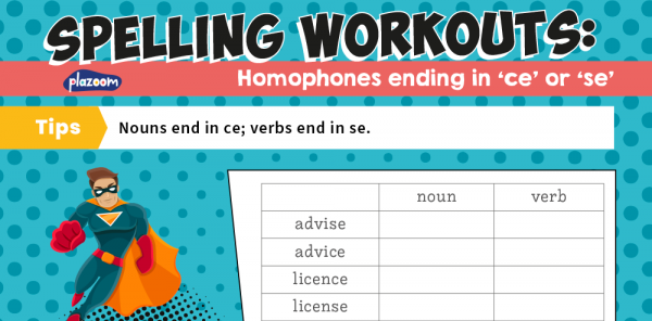 year 5 and 6 homophones ending in se and ce ks2 spelling