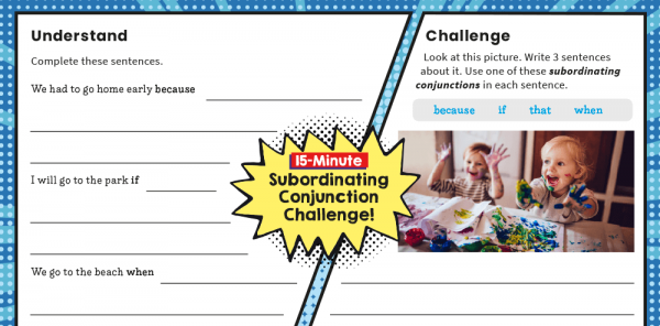 Year 2 Subordinating Conjunctions SPaG Worksheets | Plazoom