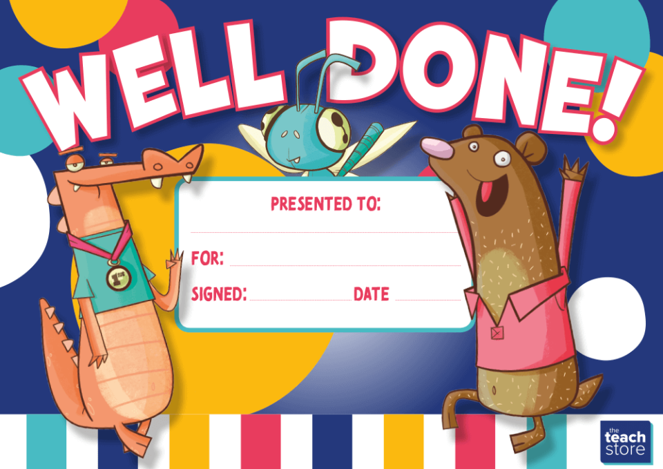 image of Well Done! certificate