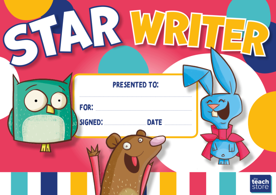 image of Star Writer certificate