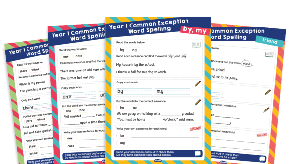 Image of Year 1 Common Exception Words (CEW) Worksheets - Practice Pack 5