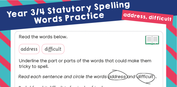 Year 3 and 4 Statutory Spelling Words (SSW) Worksheets – Practice Pack ...