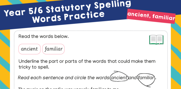 Year 5 and 6 Statutory Spelling Words (SSW) Worksheets – Practice Pack ...