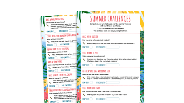 Image of Summer Holiday Home Learning Challenges