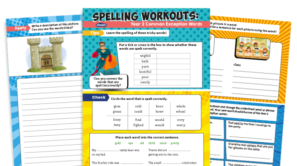 Image of Year 2 Common Exception Words – KS1 Spelling Worksheets Pack 7