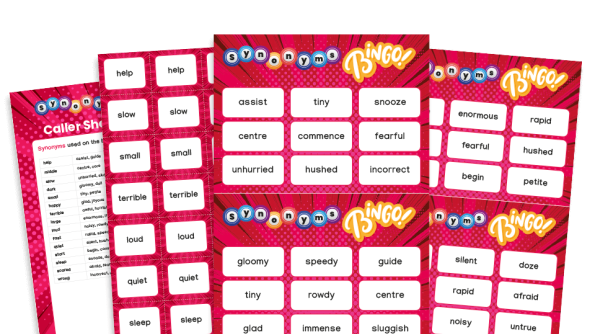 Image of Year 3/4 Synonyms Bingo – KS2 Grammar Games