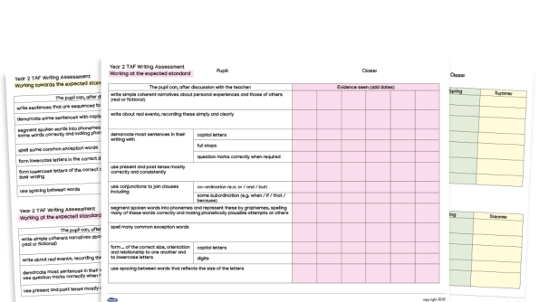Image of KS1 Teacher Assessment Framework - Writing Checklists