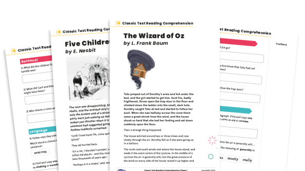 Image of KS2 Reading Comprehension – Classic Literature Texts – The Wizard of Oz, Five Children and It and The Wind in the Willows