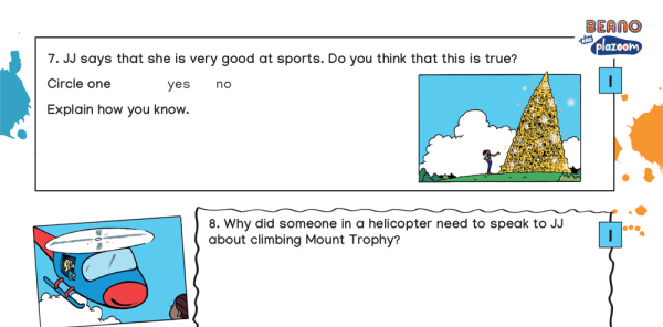 JJ and Trophy Mountain – KS2 Beano Comprehension and Writing Activities ...