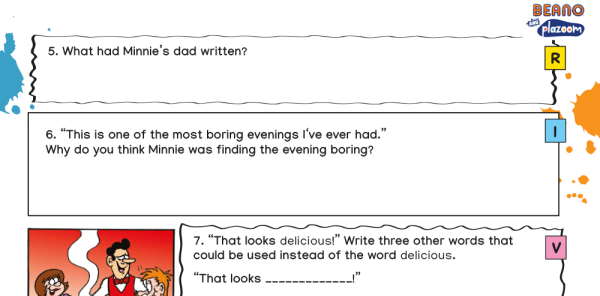 Minnie and the restaurant – KS2 Beano Comprehension and Writing ...