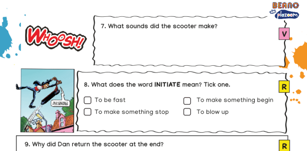 Dangerous Dan and the Electric Scooter – KS2 Beano Comprehension and ...