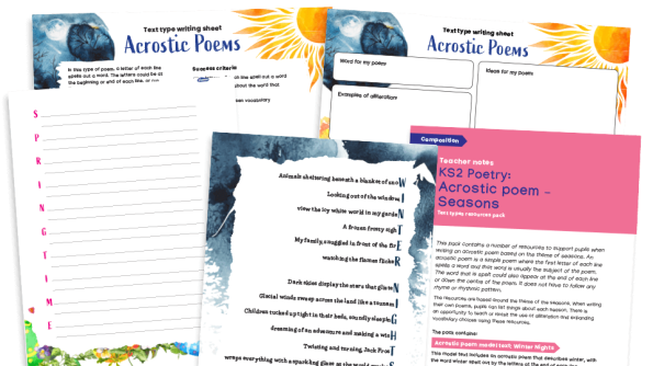 Image of Acrostic Poems, The Seasons - KS2 Text Types: Writing Planners and Model Texts
