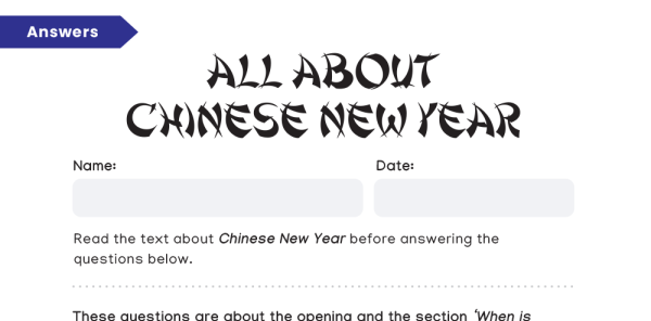 UKS2 Comprehension Worksheets - Chinese New Year | Plazoom