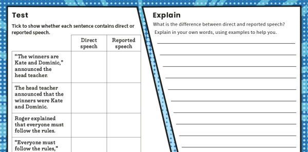 Year 4 Direct and Reported Speech - KS2 Grammar Worksheets | Plazoom