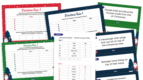 Image of Christmas Quiz Resource Pack - end of term or homework activities for KS1/2