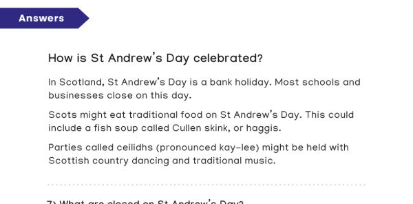 St Andrew’s Day activities – KS1 comprehension text & worksheets | Plazoom