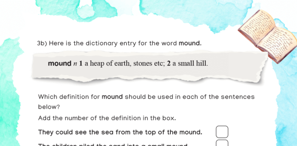 dictionary tasks year 4